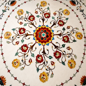 Marble Mandap Galeecha with Inlay Work.